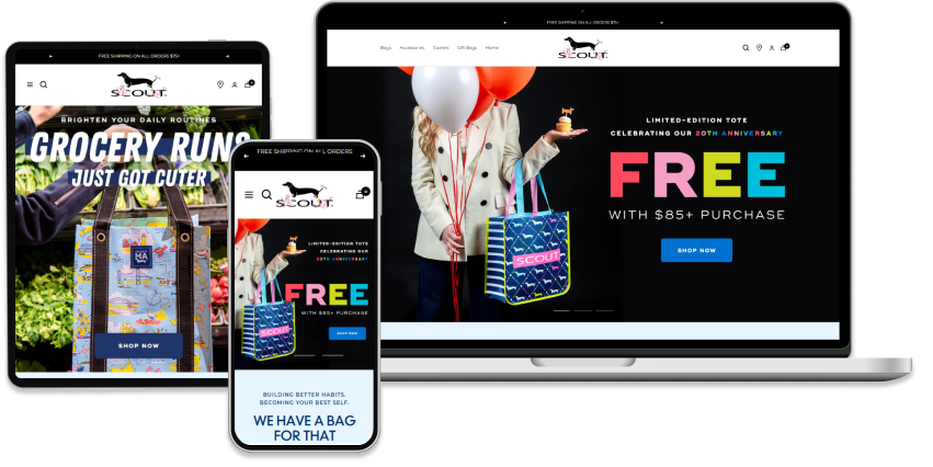 Responsive website scout bag